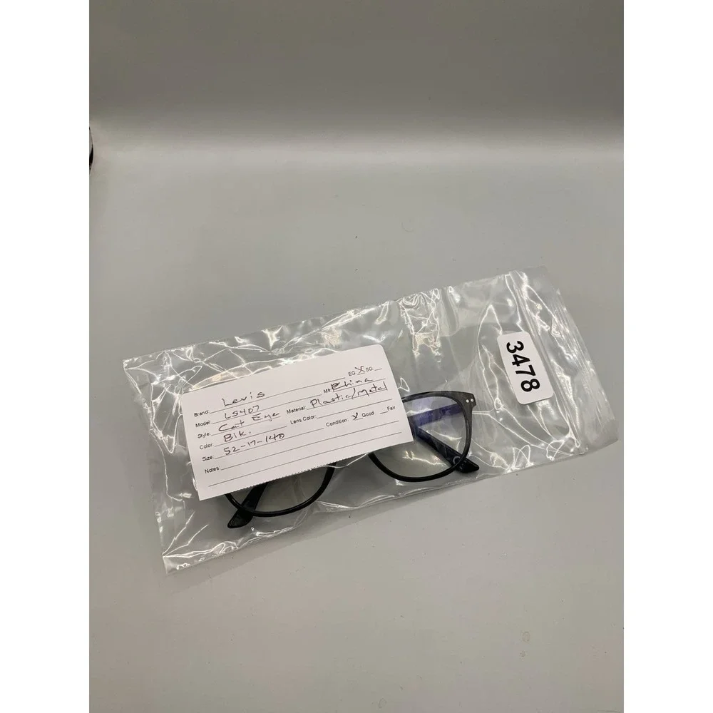 Levis Eyeglasses LS407 52-17-140 Black Cat Eye Full Rim Frame Only